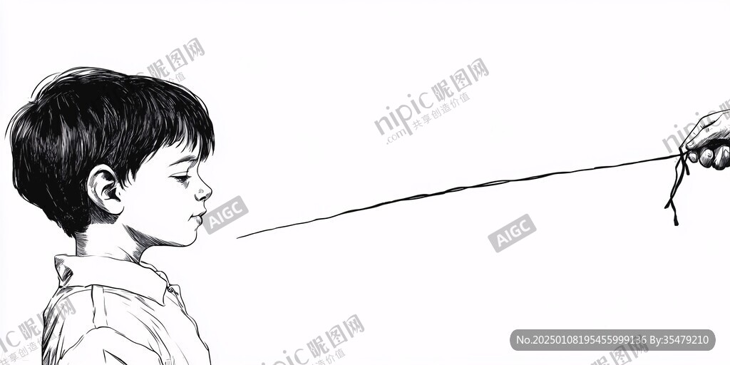 男孩背影铅笔画