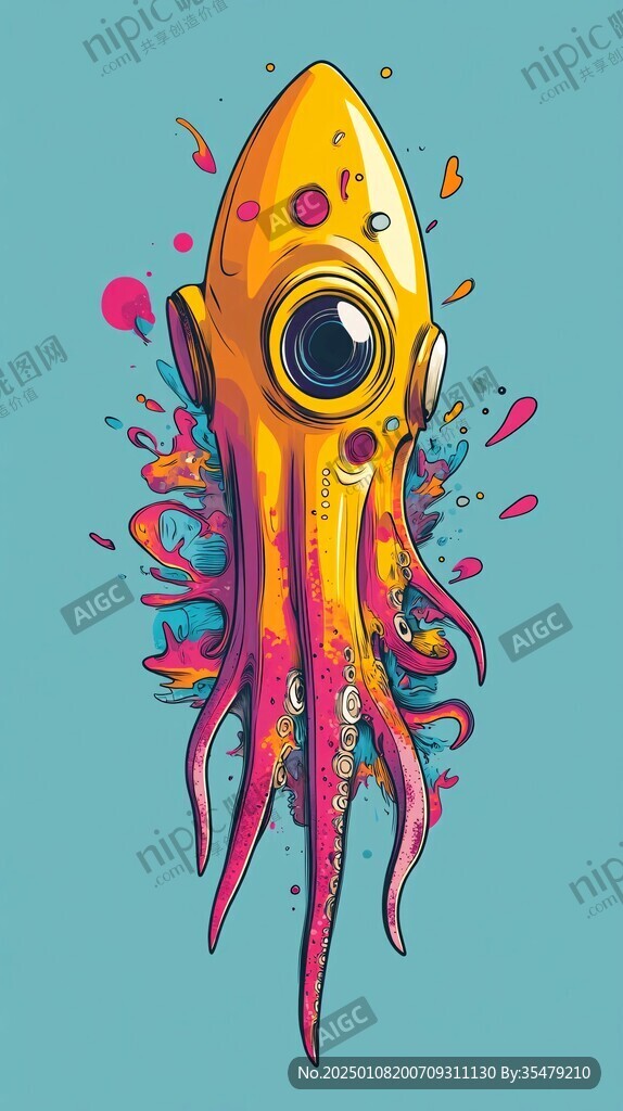 手绘章鱼插画
