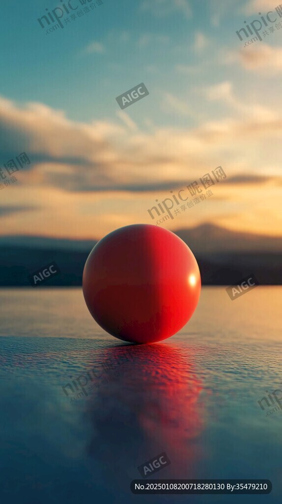 红色球体创意场景