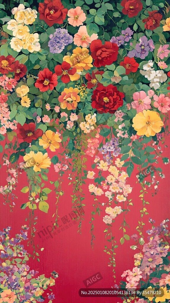 鲜花背景喜庆背景