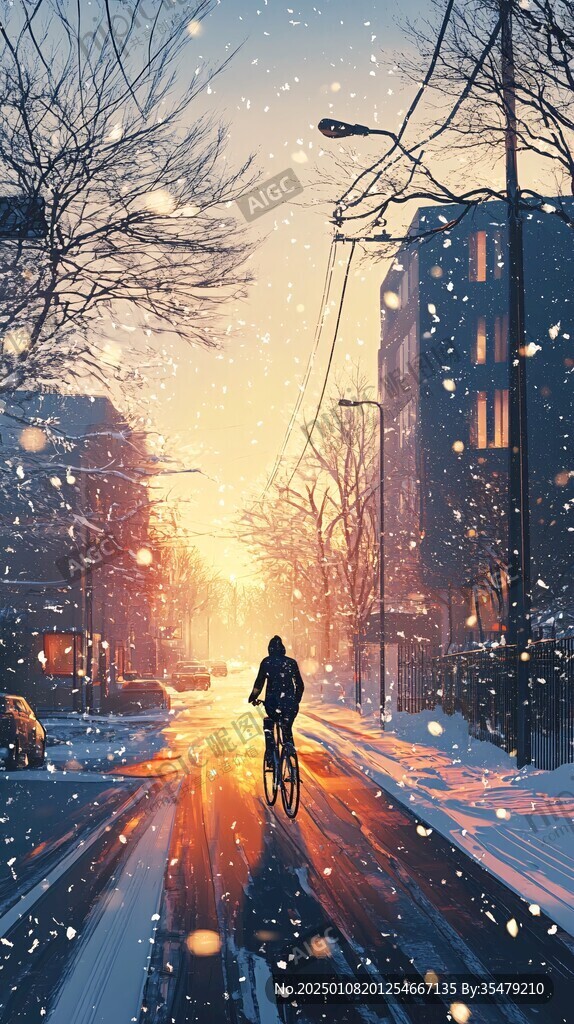 雪地里骑单车