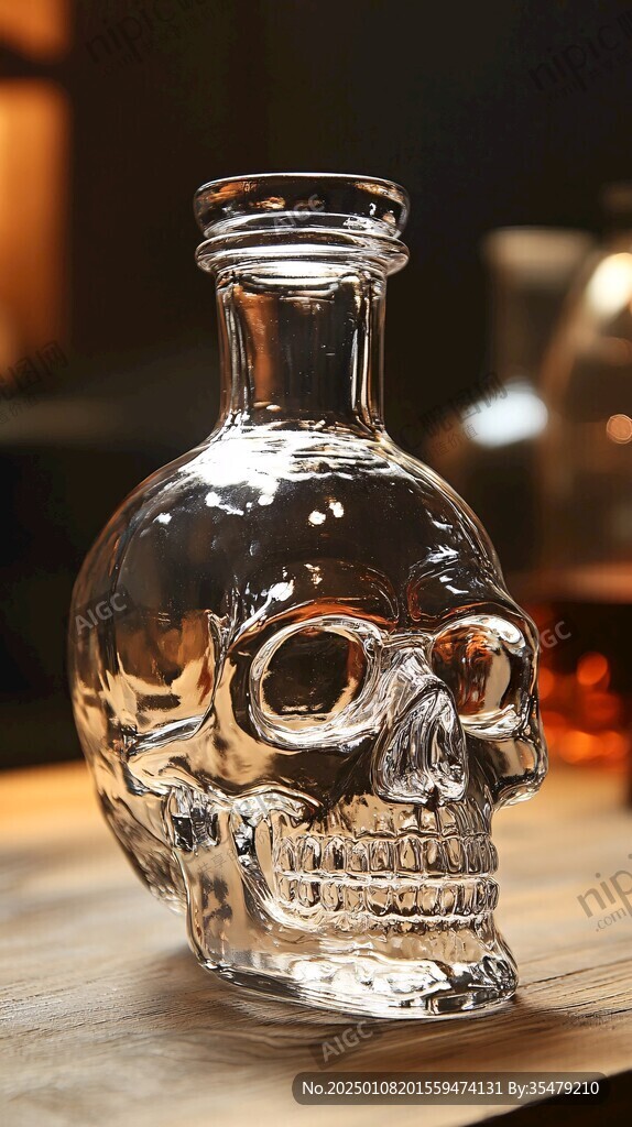 骷髅头玻璃杯