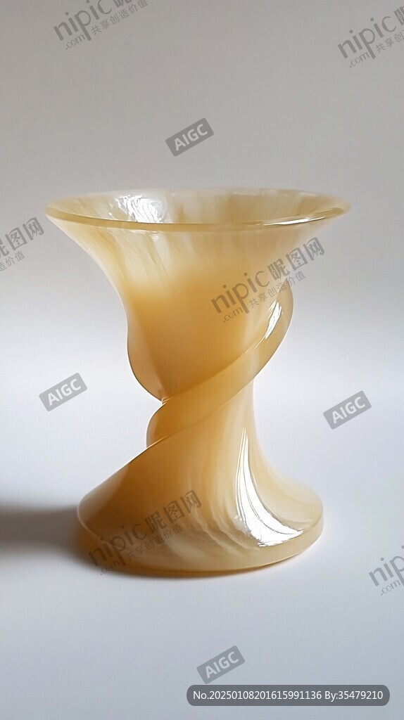 淡黄琉璃盏托