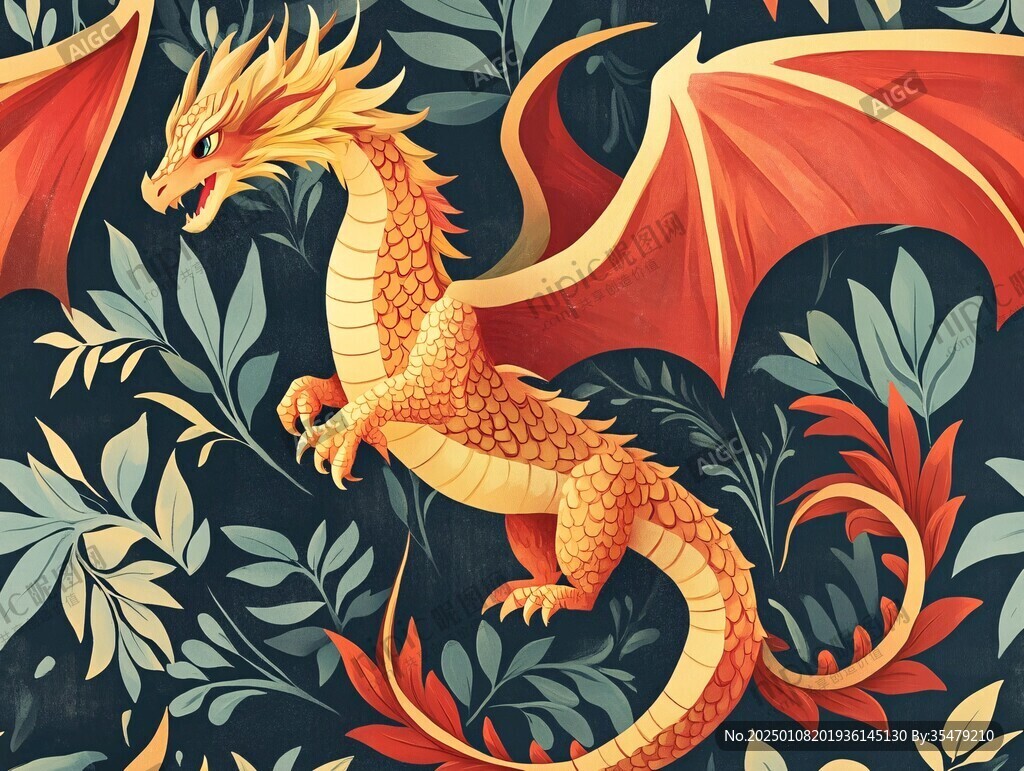 龙包装插画