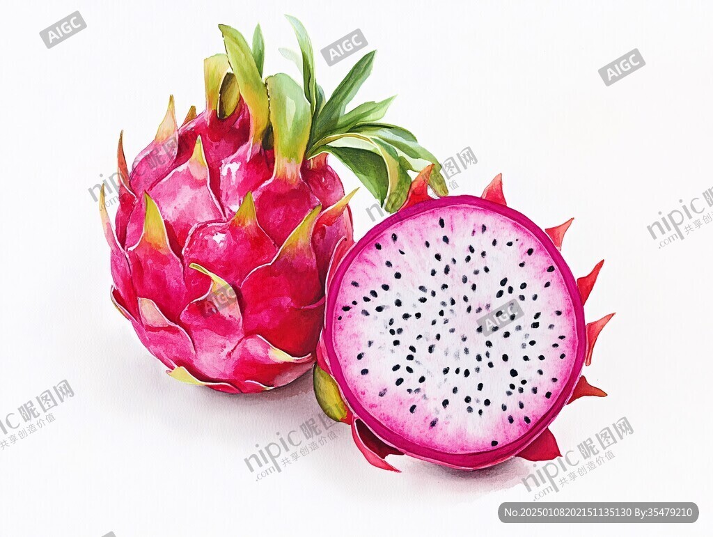 高清火龙果切开图
