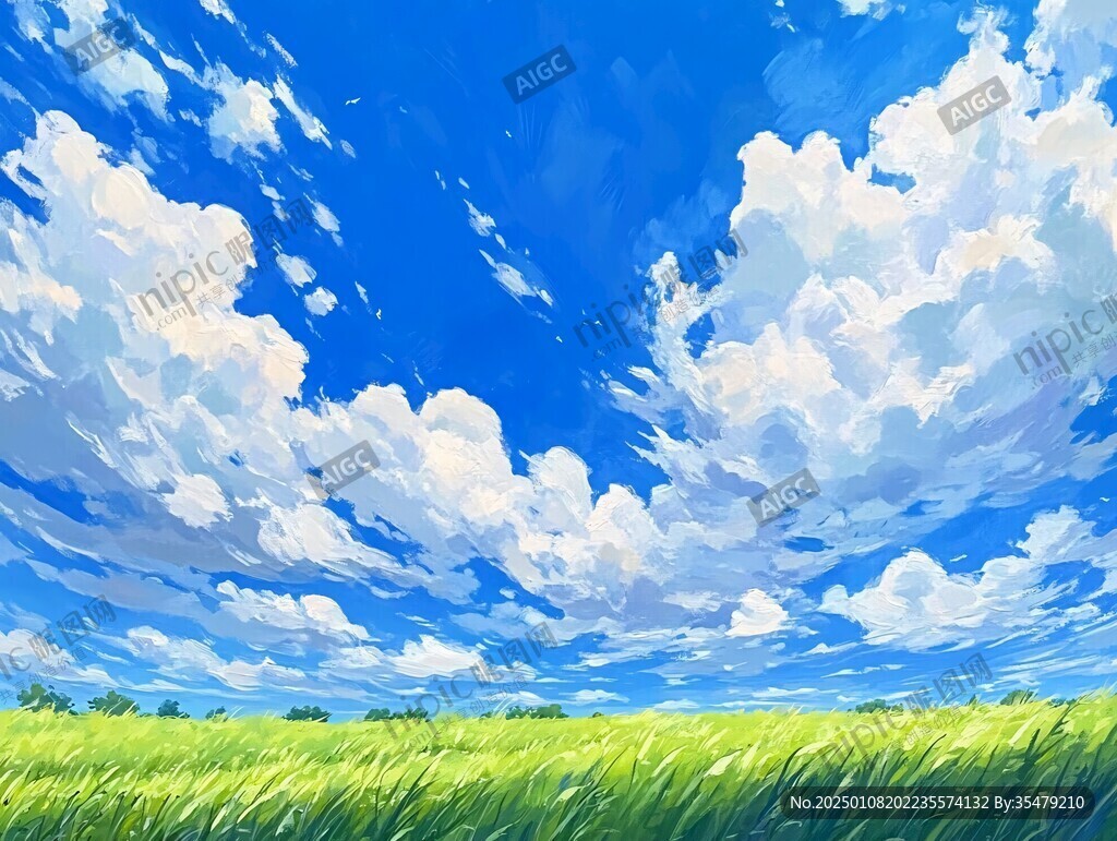 动漫风格白云