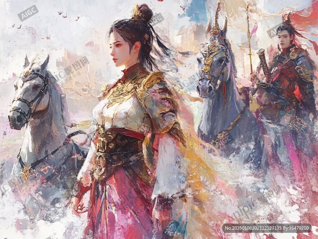 古代女将插画