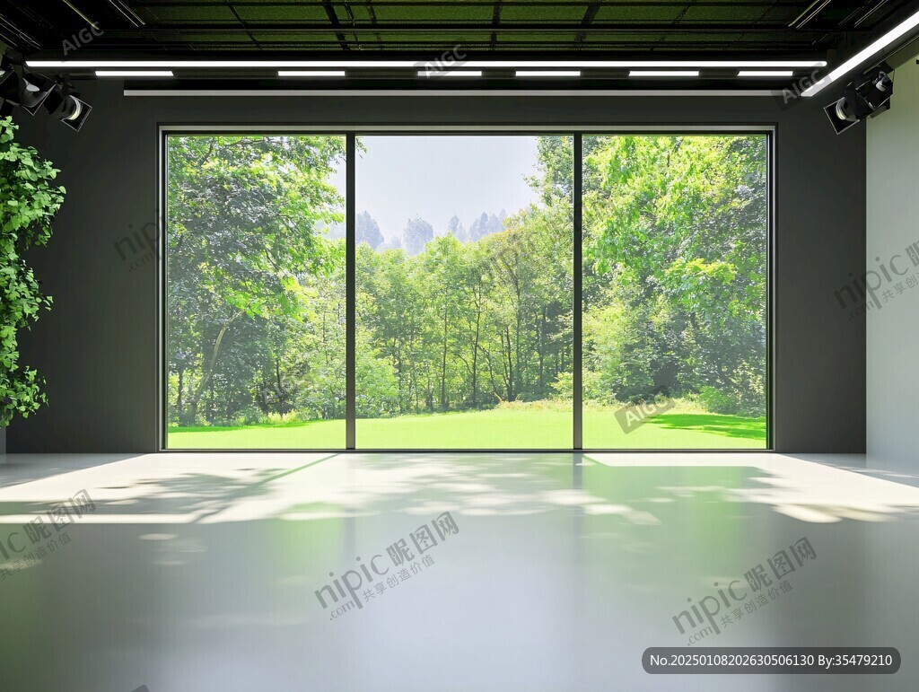 大气客厅落地门窗场景