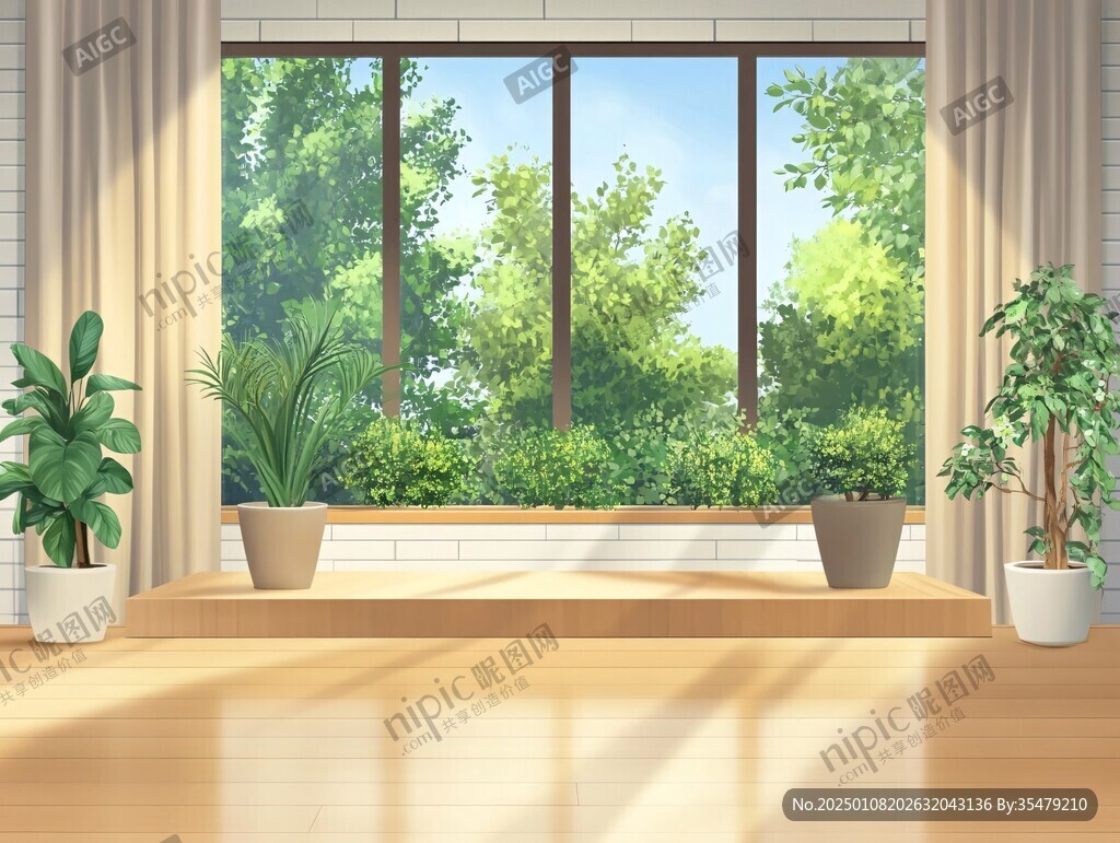 窗台插画