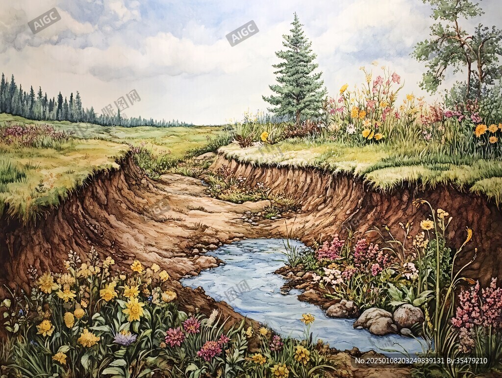 地陷立体画