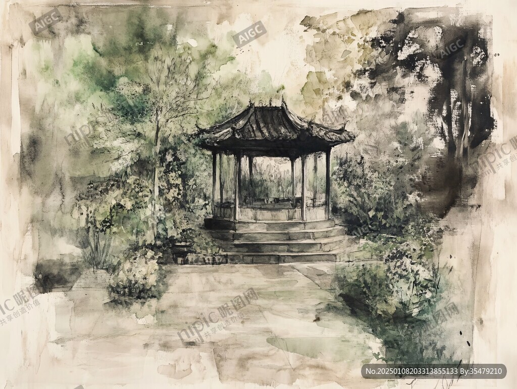 古亭水彩画