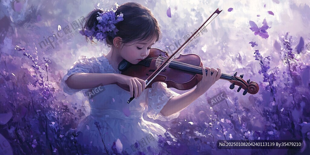 拉小提琴少女
