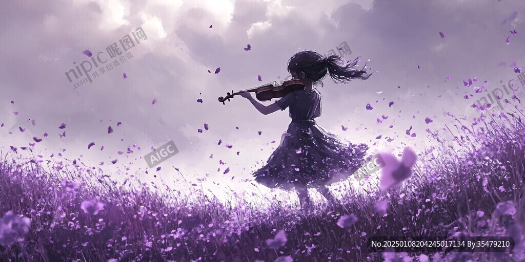 拉小提琴的少女
