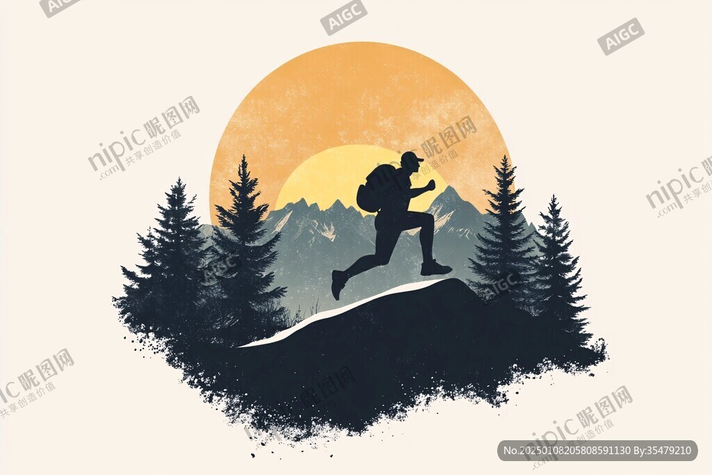 登山运动插画