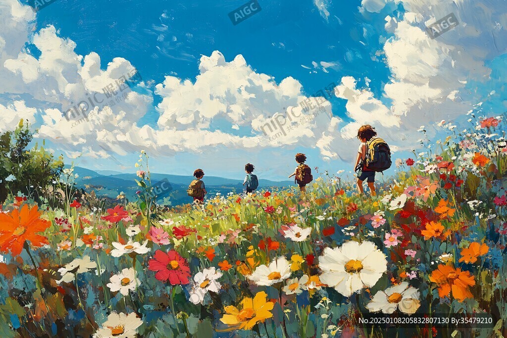 唯美花田场景