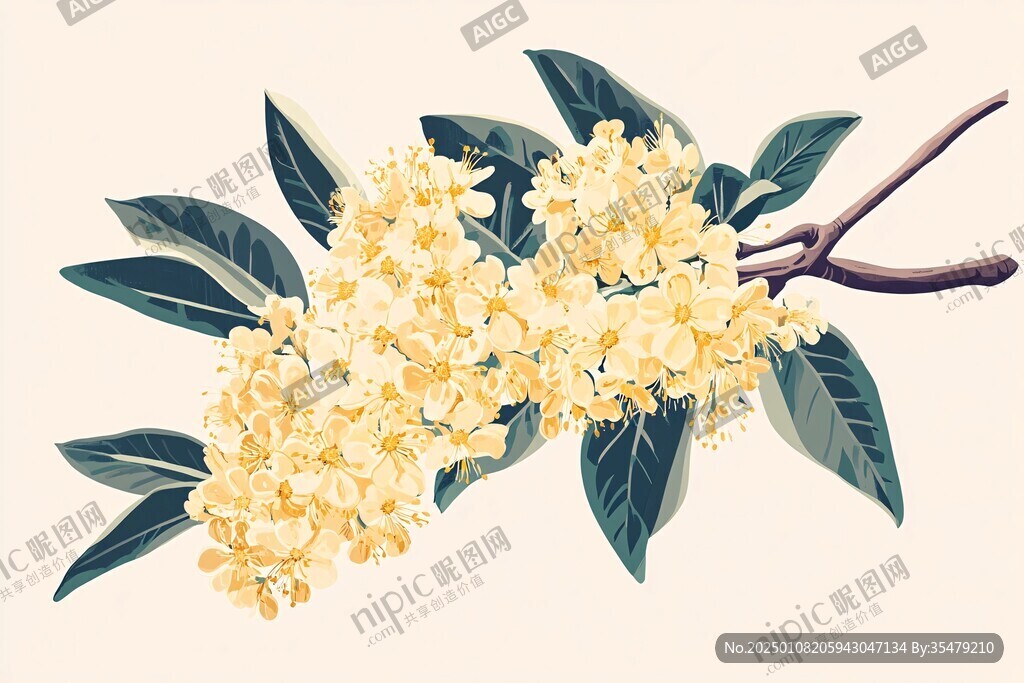 桂花插画设计