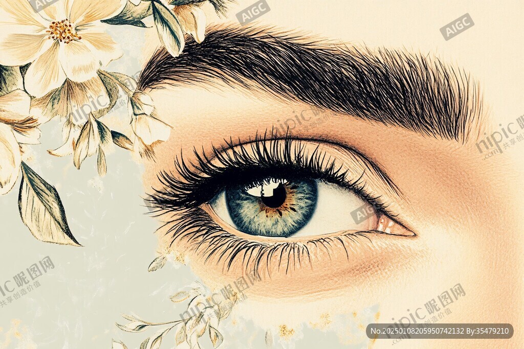 美女眼睛插画