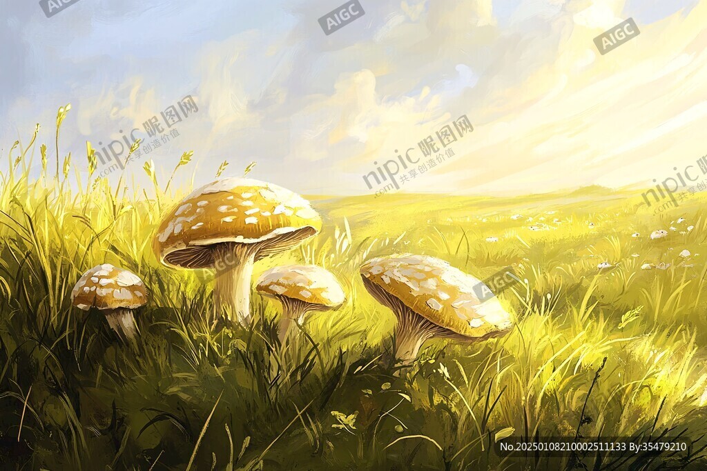 蘑菇包装插画