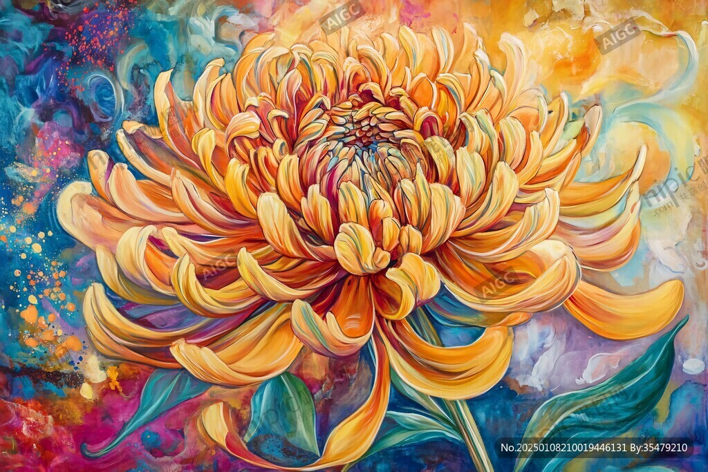 菊花包装插画