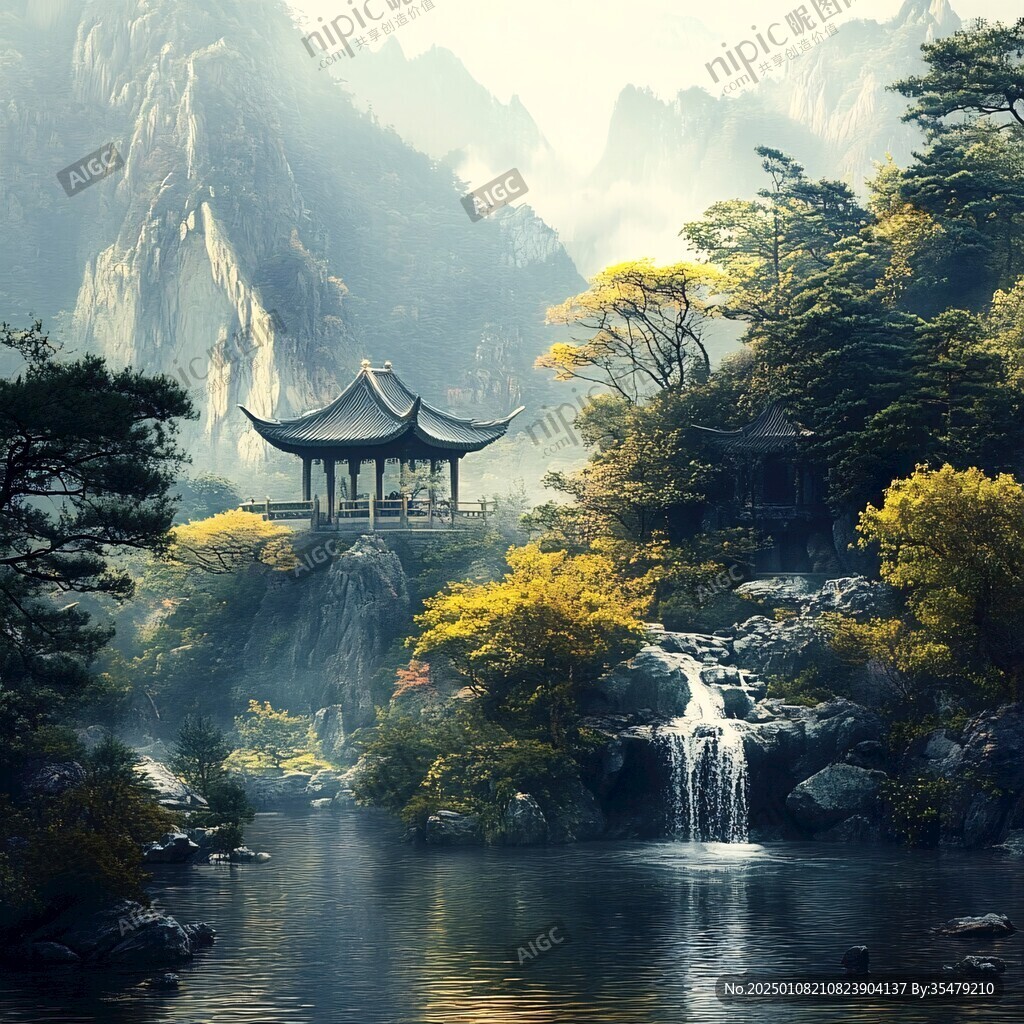 山水画合成图