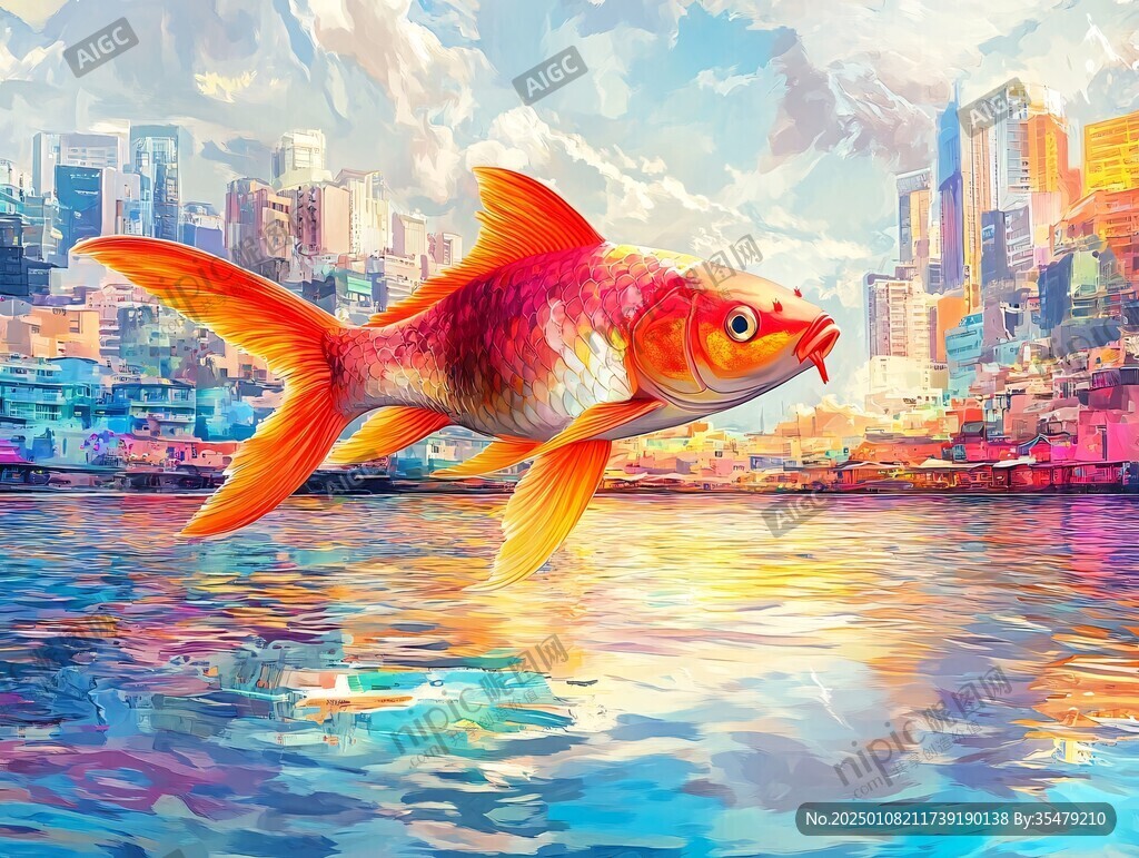 创意金鱼潮流插画