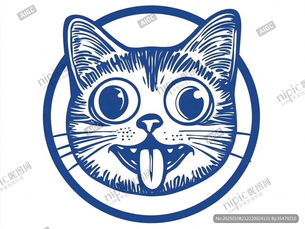 猫头卡通logo