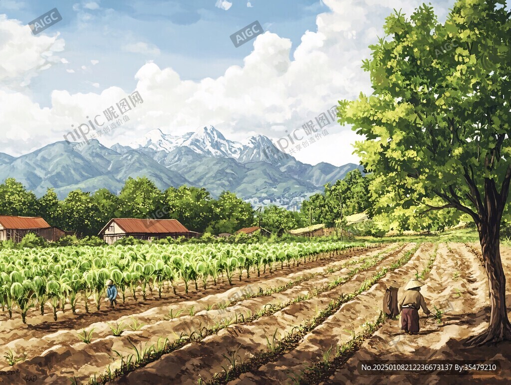 果场插画