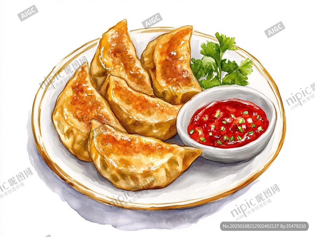煎饺插画