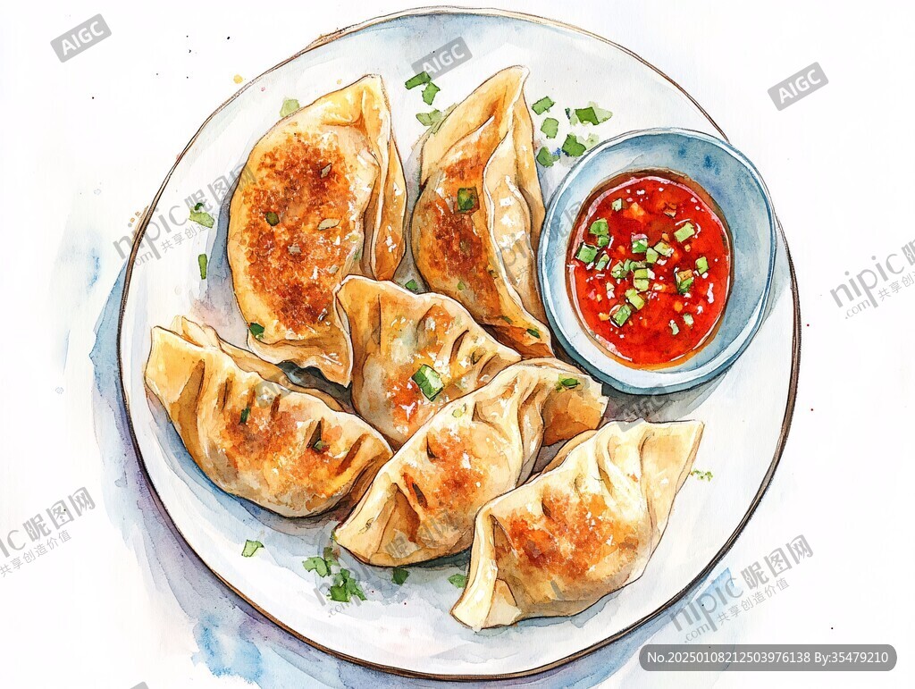 煎饺插画