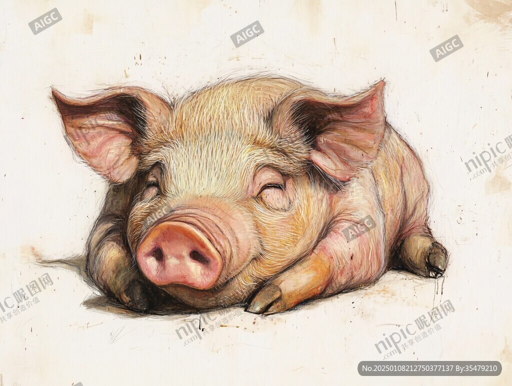 彩铅动物插画