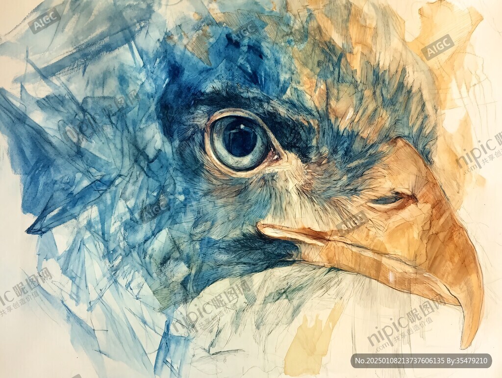 鹰抽象画