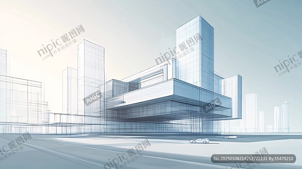 现代建筑插画