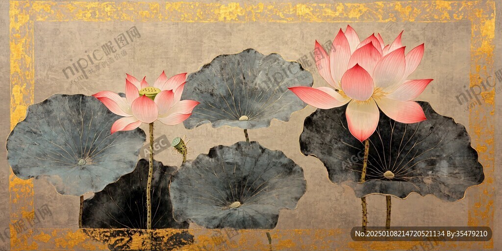 莲花挂画