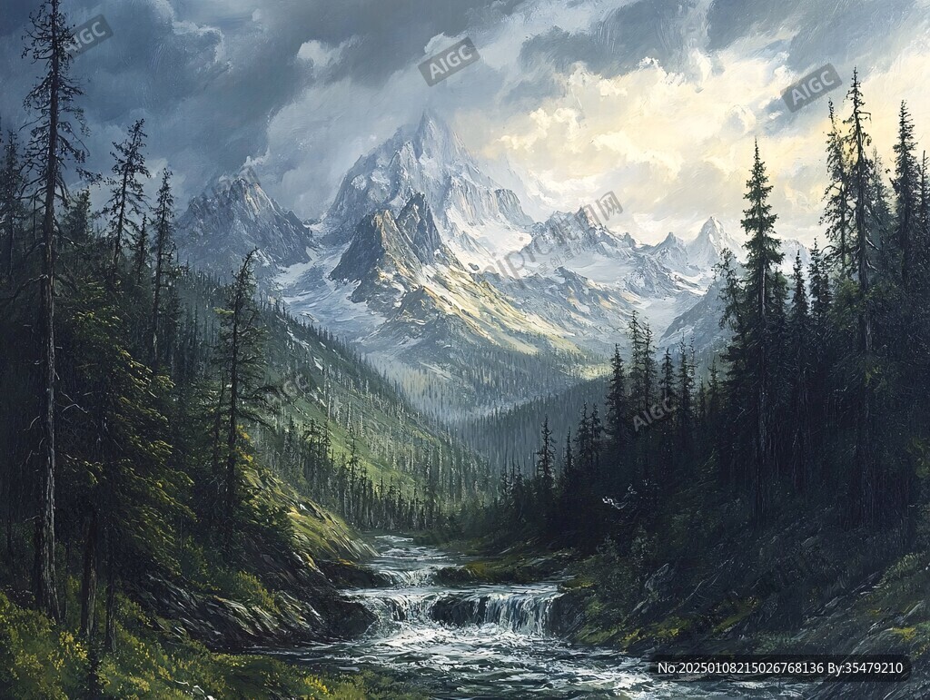 高清风景油画