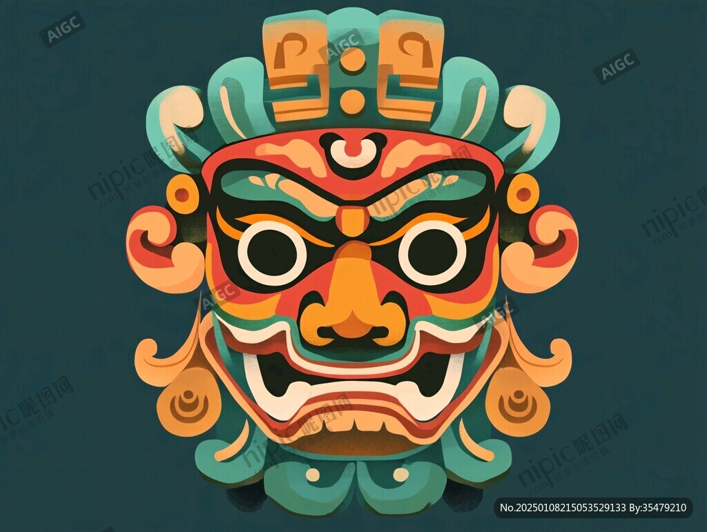 脸谱人物插画