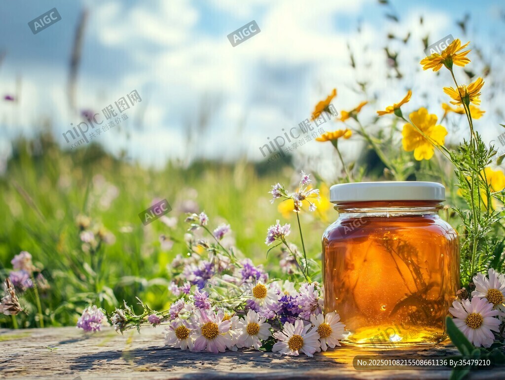 花丛中的蜂蜜