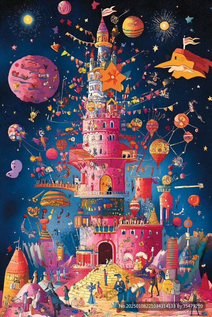 梦幻城堡插画