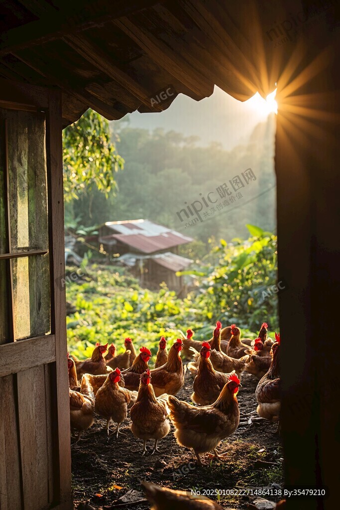 阳光下的土鸡