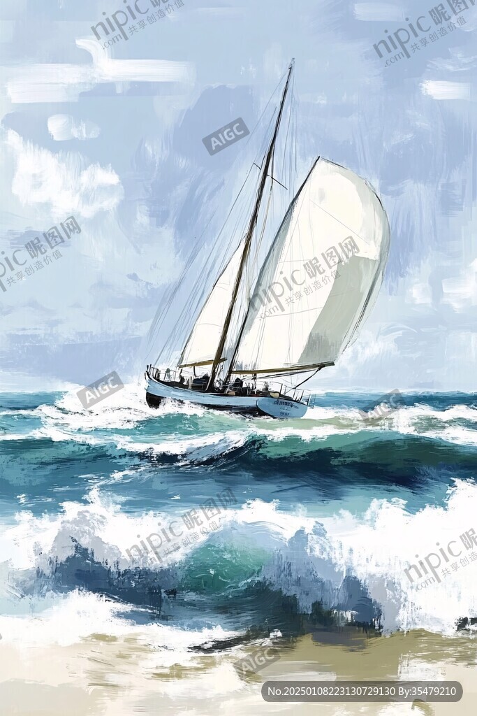 帆船插画