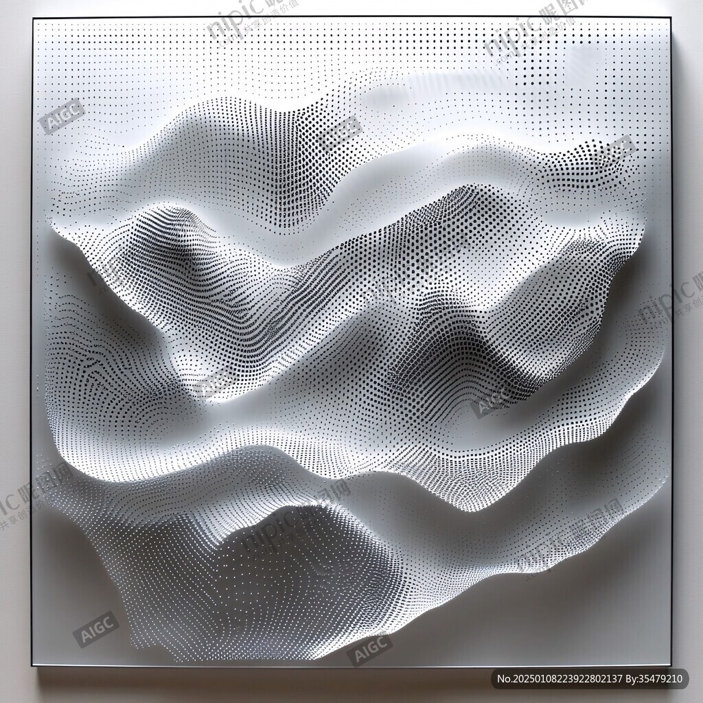 渐变抽象流体装饰画