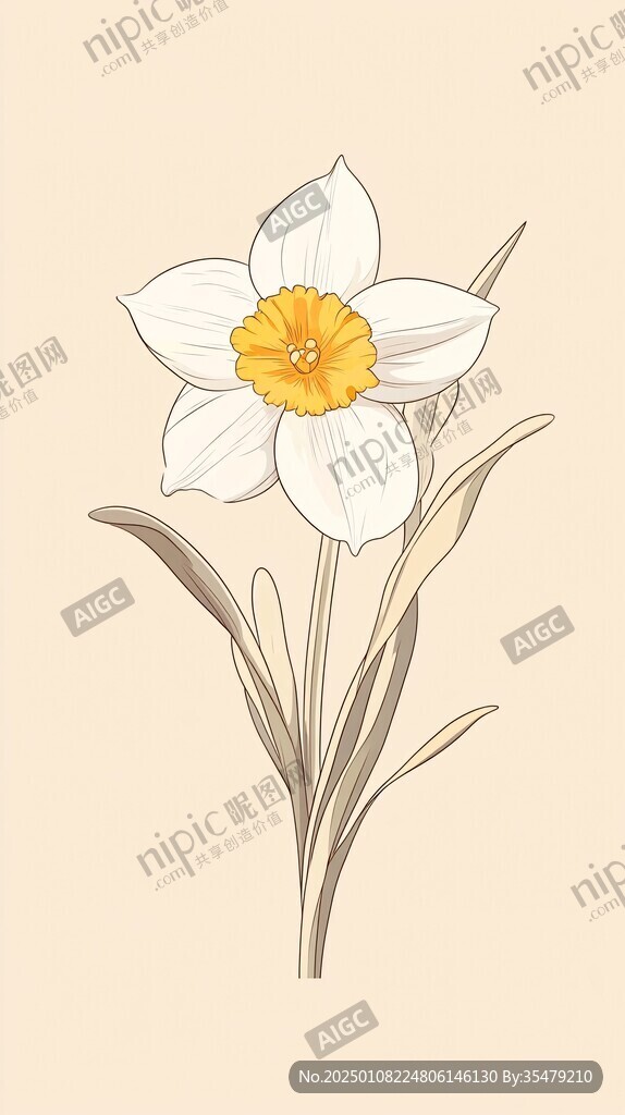 插画植物花卉水仙