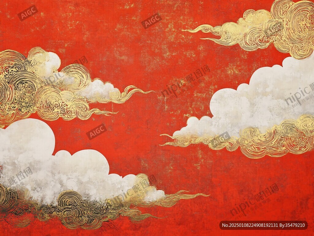 屏风背景云纹漆器