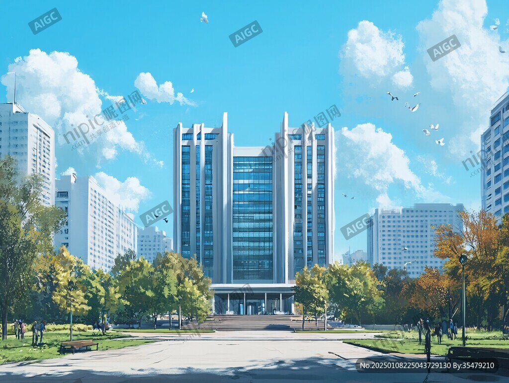 西北工业大学插画背景