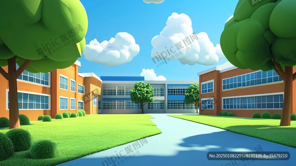 美丽的学校全景