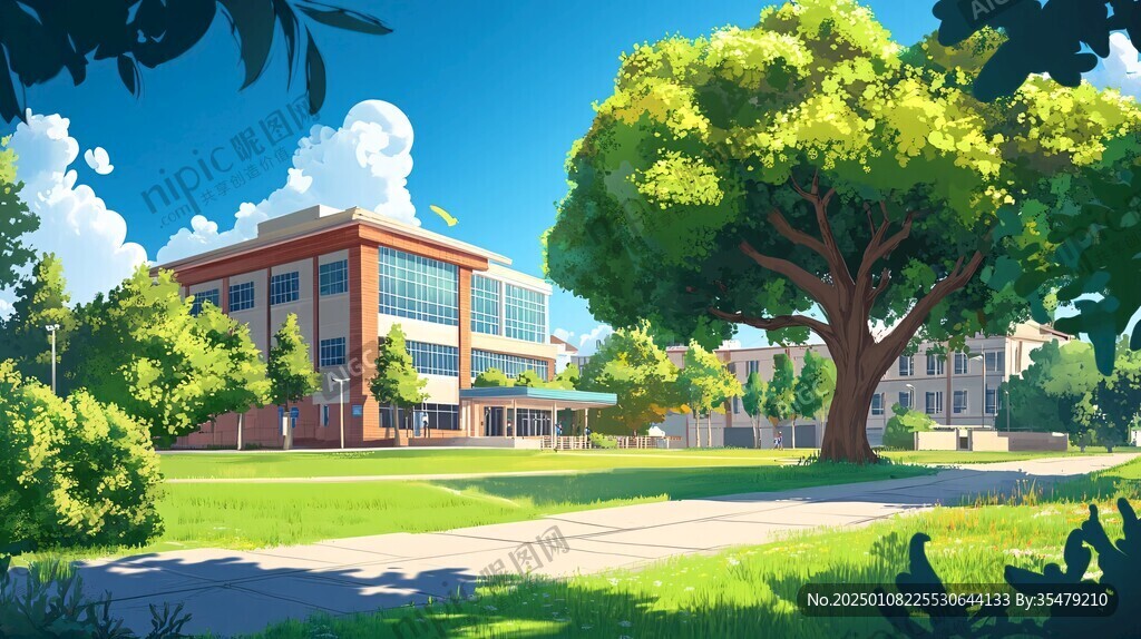 校园场景插画
