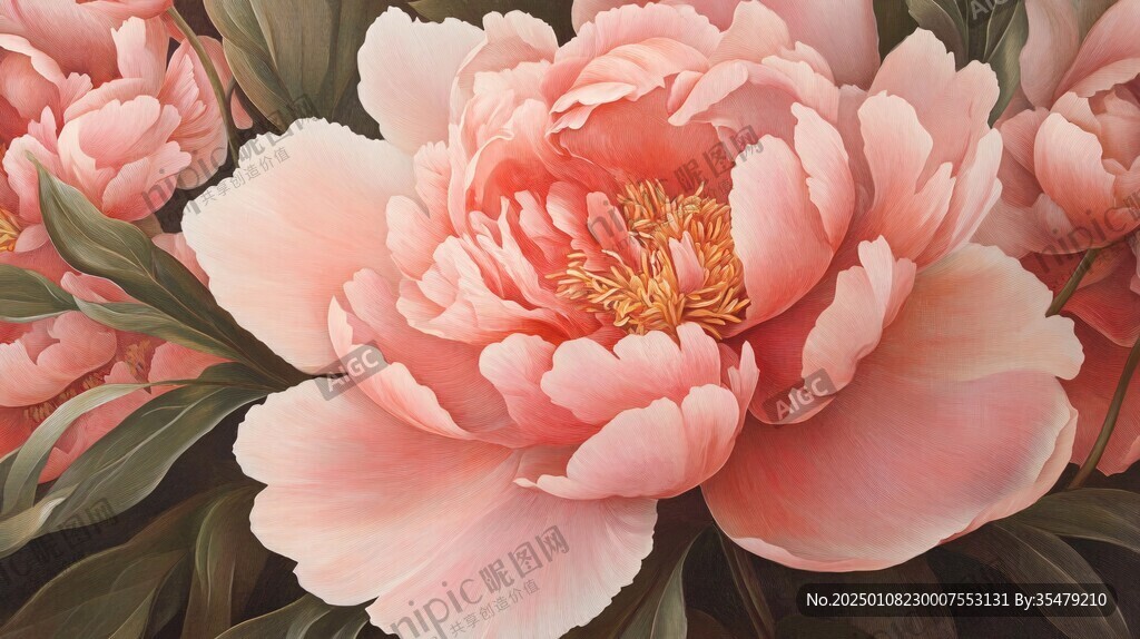 3d立体花卉牡丹