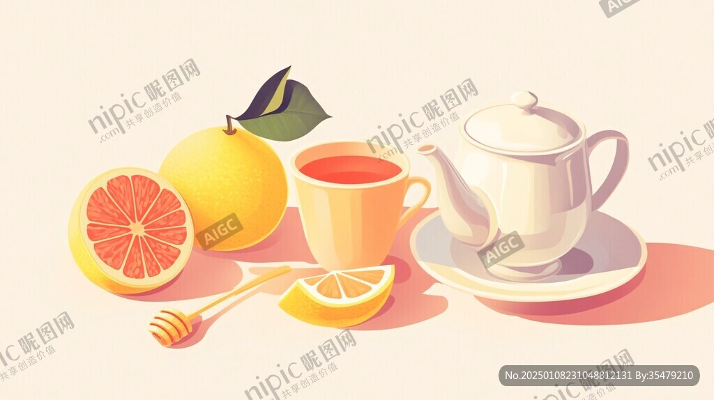 水果茶插画