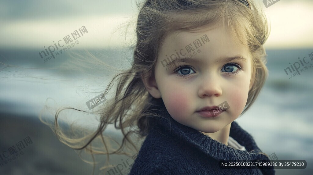 怡然自得的小女孩壁纸