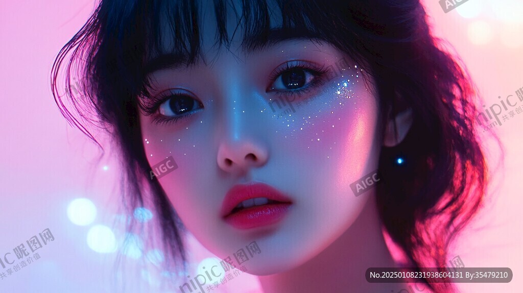 数字美女插画