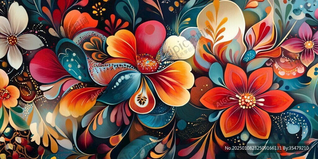 手绘创意百花壁纸